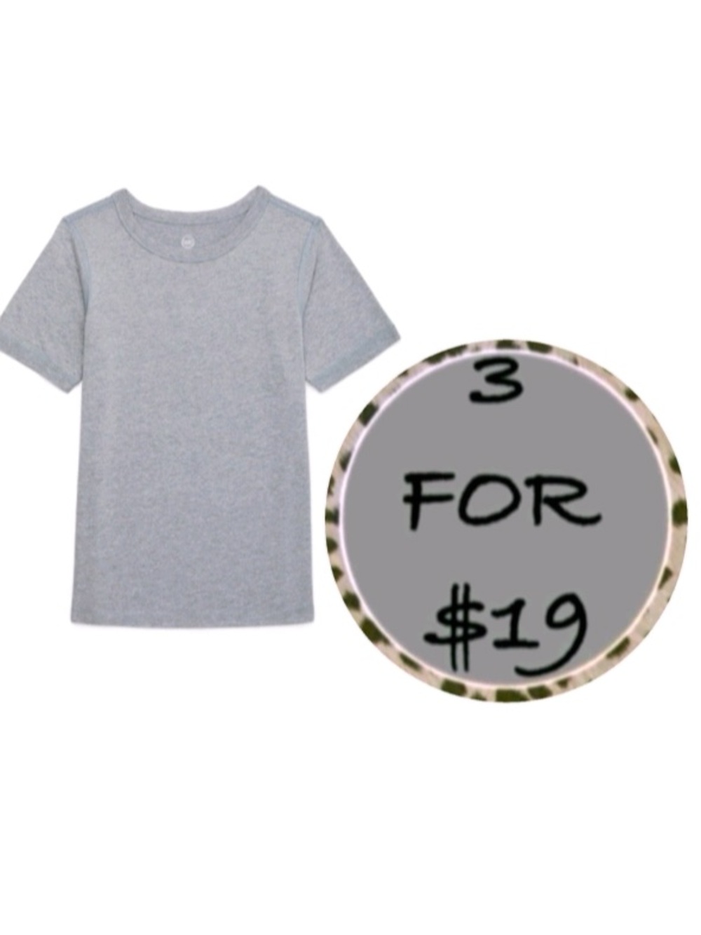 3/$19 Basic crew neck short sleeve T-shirt